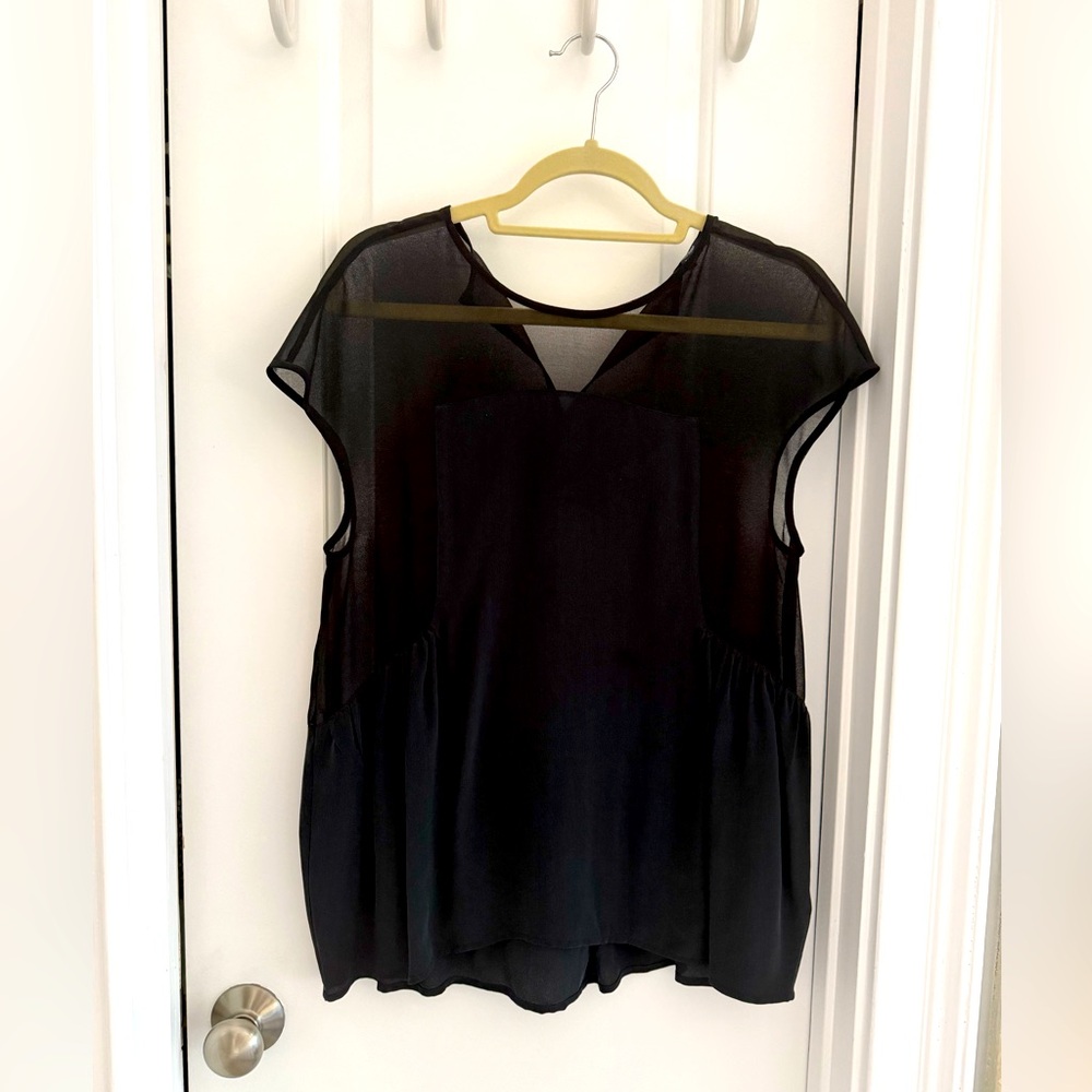 Madewell Black Sheer Top